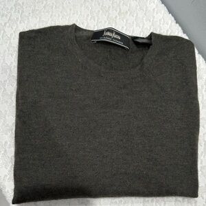 Neiman Marcus Men's Charcoal Crewneck Sweater